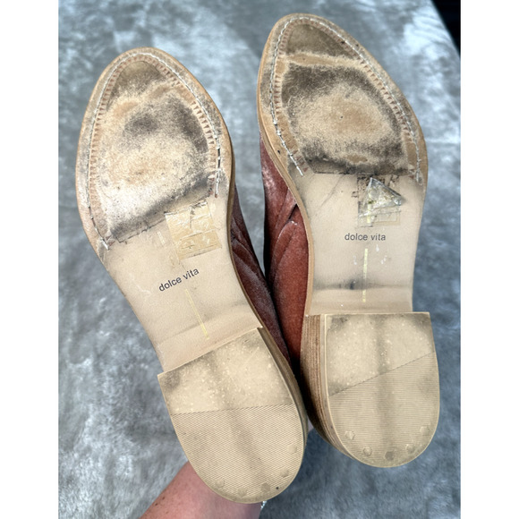 Dolce Vita Mauve Pink Blush Velvet Ankle Boots Booties Womens Size 8 Boho - Picture 5 of 7